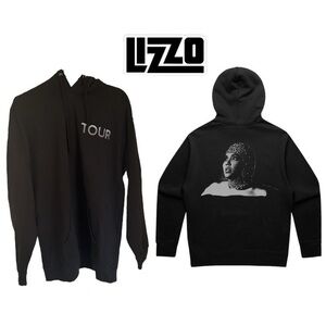 LIZZO TOUR HOODIE BLACK SIZE‎ XL LONG SLEEVE CONCERT LIZZO MERCH